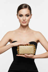 Glitzy Gold Resin Clutch