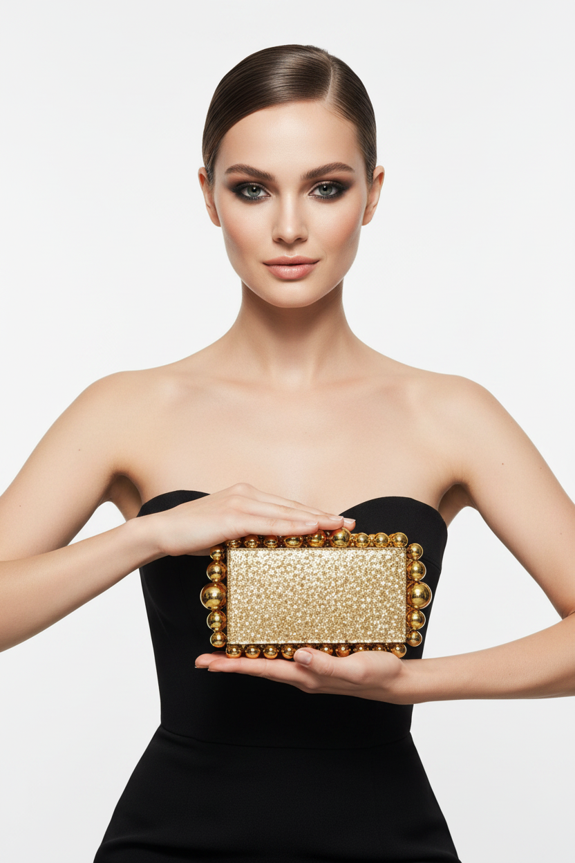 Glitzy Gold Resin Clutch