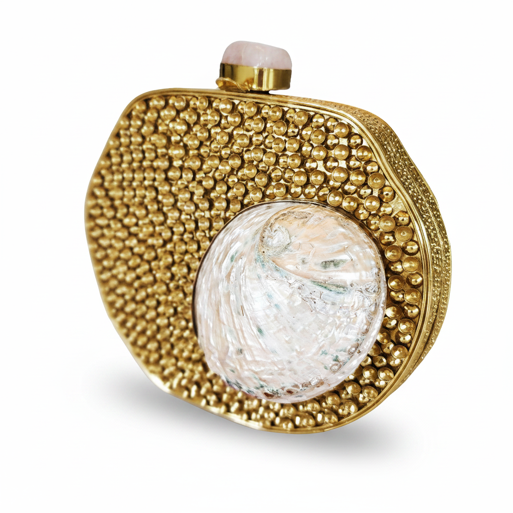 Gold Shell Clutch