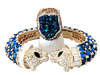 Blue Double Headed Panther Cuff and Blue Quartz Ring