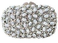 White and Silver Marble Stone Clutch