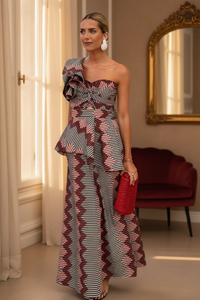 Asymmetrical 2 Piece Print Dress