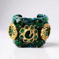 Green and Blue Jeweled Cuff Bracelet