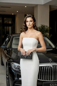 Black Crystal Clutch and Sterling Silver Tennis Bracelet