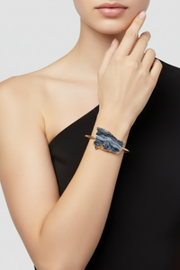 Black Stone Cuff Bracelet