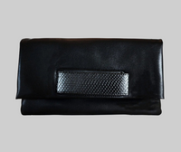 Black Leather Hand Strap Clutch