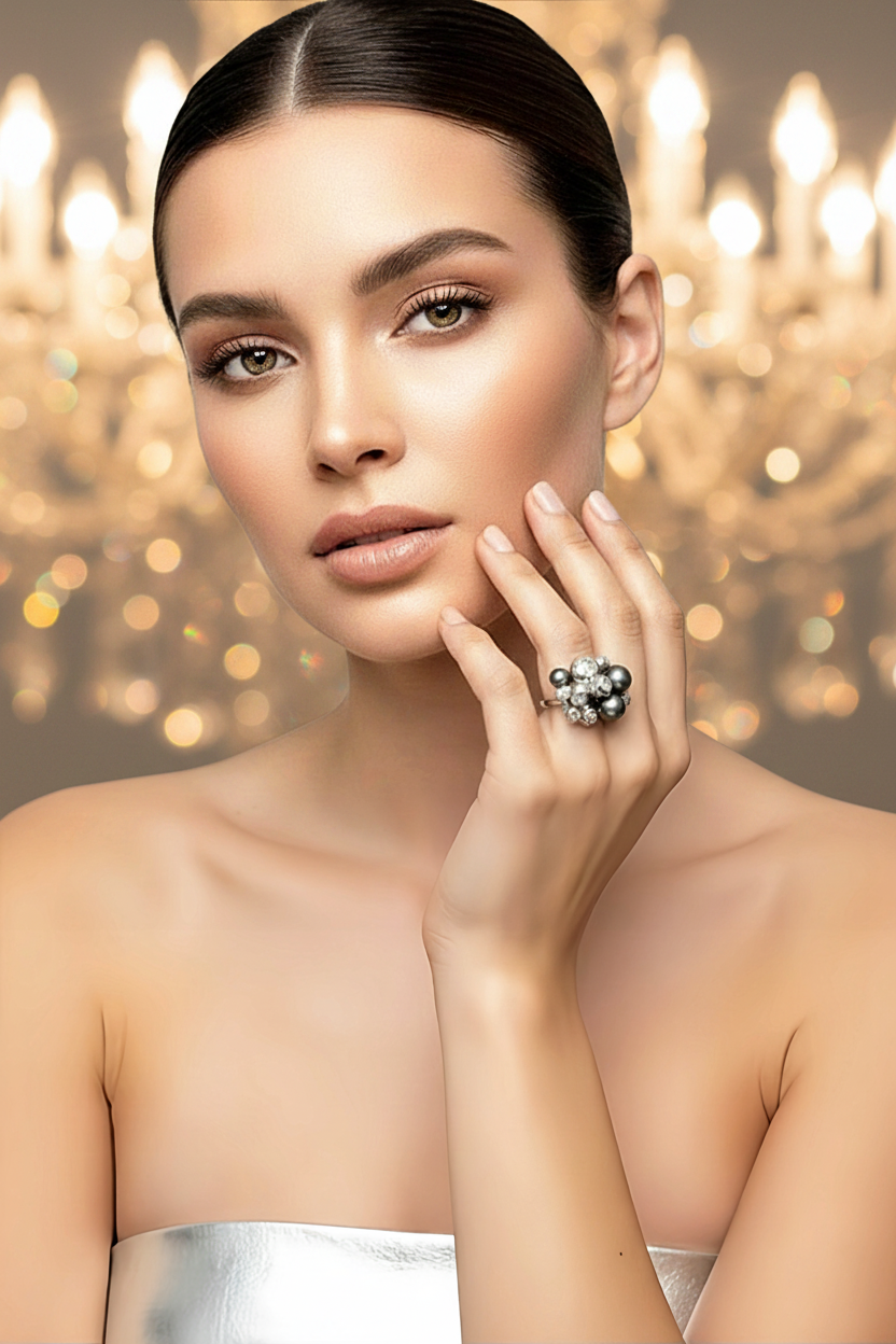 Sterling Silver Cluster Ring