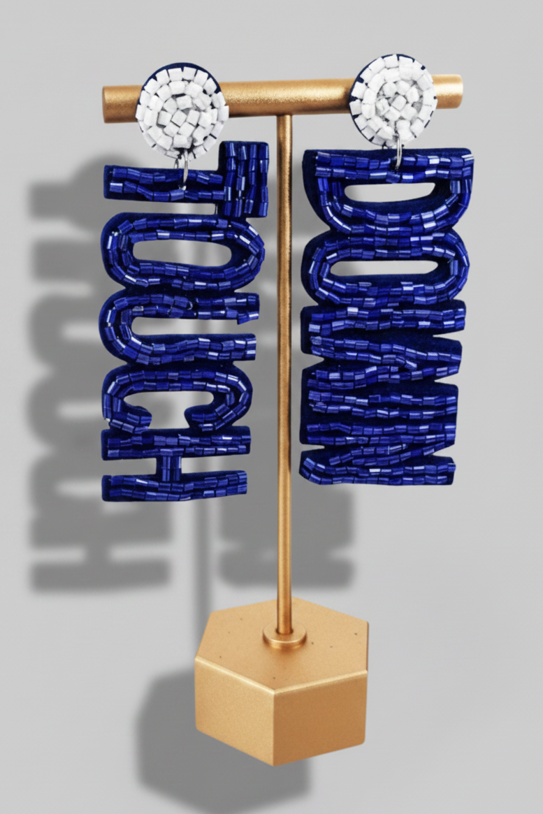 Blue Touchdown Earrings