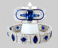 Sterling Silver Blue Sapphire Ring and Bracelet