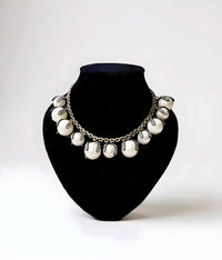 Black and White Embellished Ball Necklace