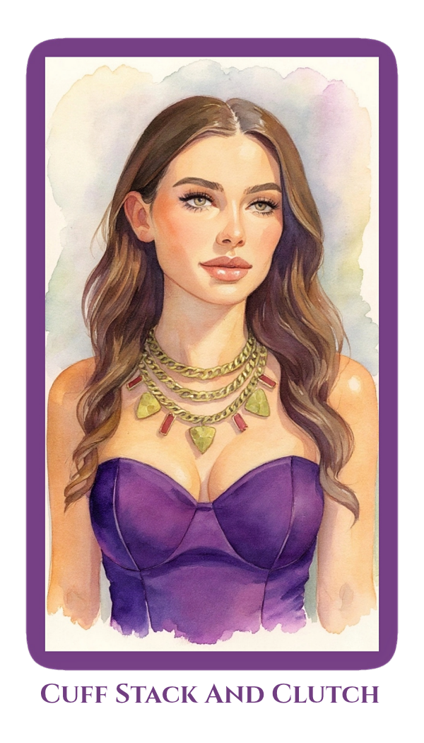 Silver and Purple Crystal Chain Necklace