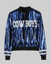 Dallas Cowboys Blue Sequin Bomber Jacket