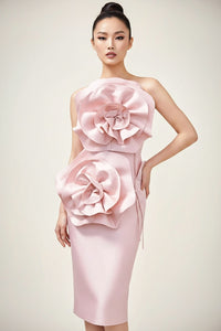 Pink 3D Flower Dress