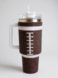 Brown Crystal Football Tumbler, 40 oz