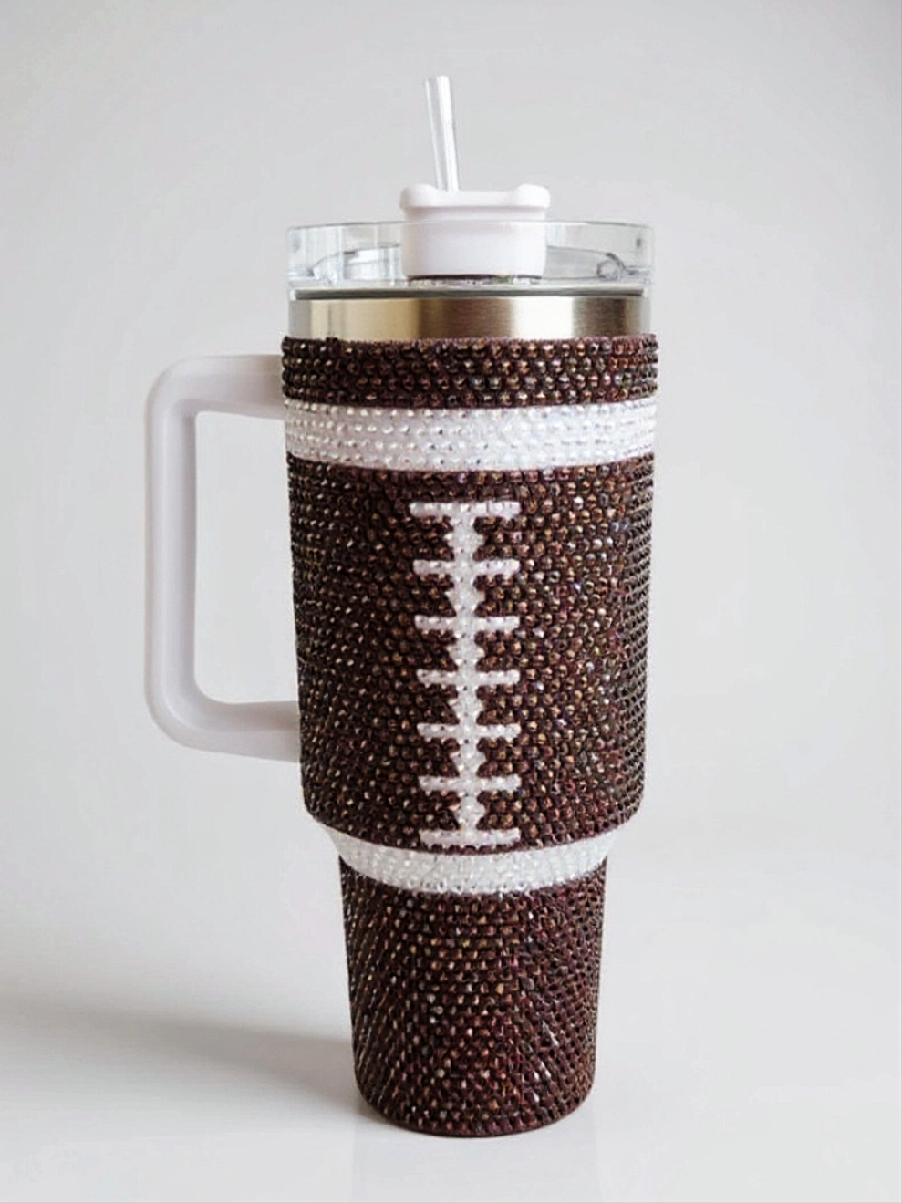Brown Crystal Football Tumbler, 40 oz