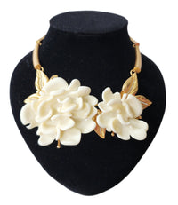 Gold and Ivory Floral Necklace