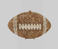 Gold Crystal Football Clutch
