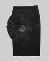 Black 3D Flower Pencil Skirt