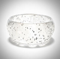 Transparent Silver Confetti Cuff Bracelet