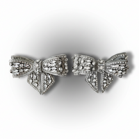 Silver Jeweled Bow Shoe Ornaments