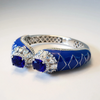 Blue Diamond Enamel Cuff Bracelet