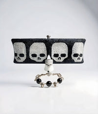 Crystal Skull Clutch Purse, Ring and Bracelet