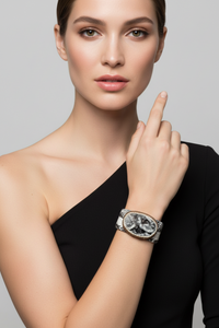 Gray and Gold Snake Print Pave Stone Cuff Bracelet