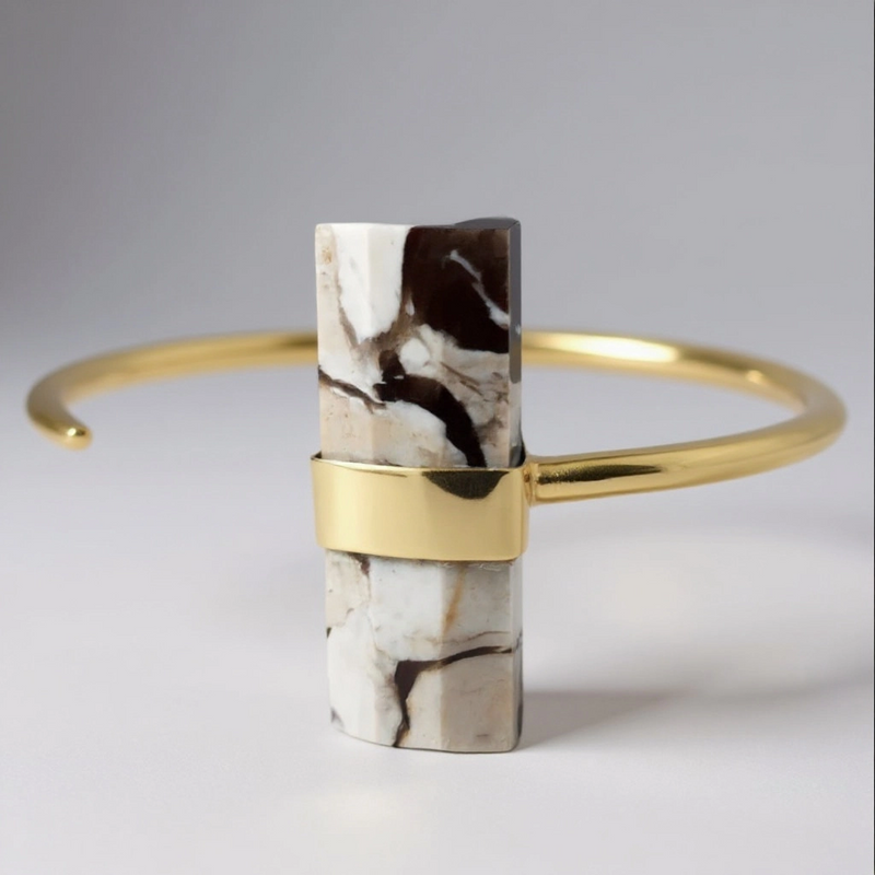 Peanut Wood 18K Gold Plated Cuff Bracelet