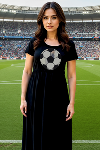 Black Sequin Soccer Ball Maxi Dress