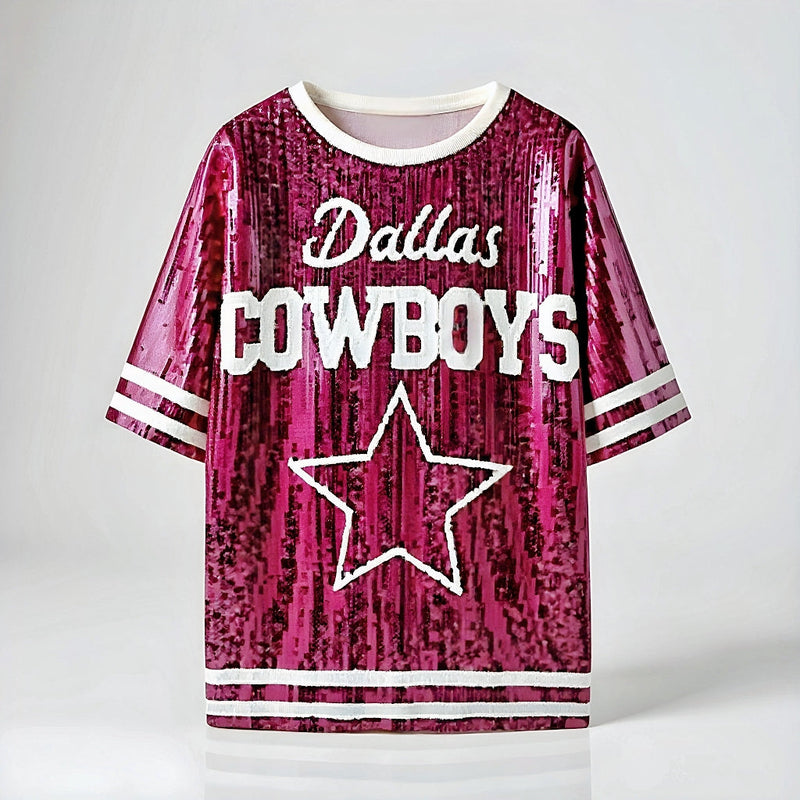 Dallas Cowboys Hot Pink Sequin Shirt