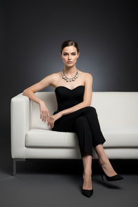 Black and White Embellished Ball Necklace