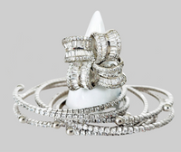 Sterling Silver Diamond Knot Ring and Wrap Bracelets