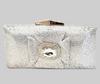 Silver Jeweled Bow Clutch