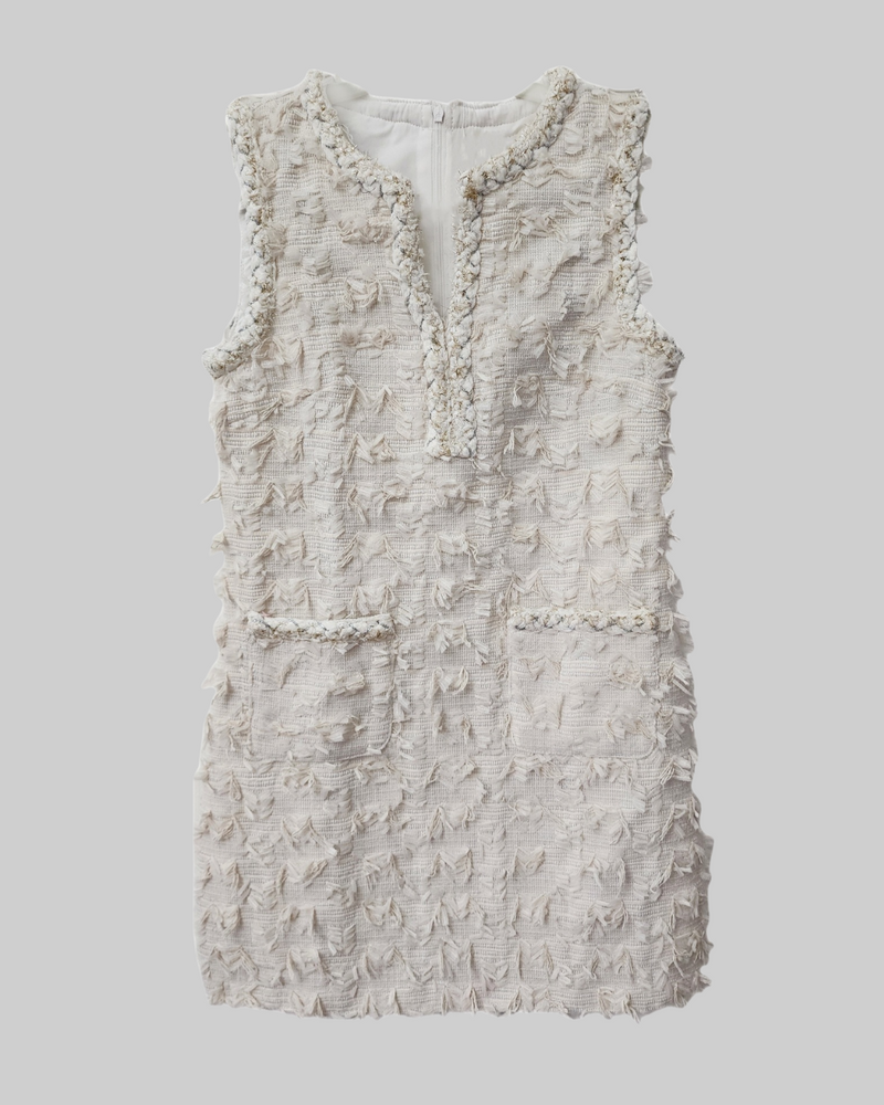 Ivory Tweed Mini Dress