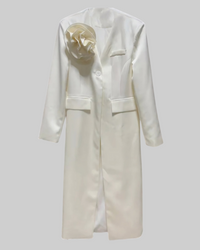 Ivory Satin Dress Coat