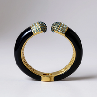 Navy Blue and Pave Stone Cuff