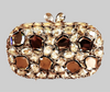 Brown Crystal Clutch