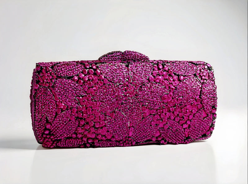 Purple Flower Crystal Clutch