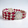 Sterling Silver Oval Cut Ruby Bracelet