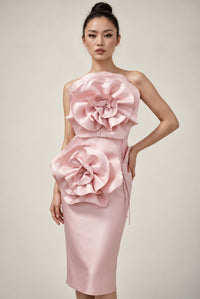 Pink 3D Flower Dress
