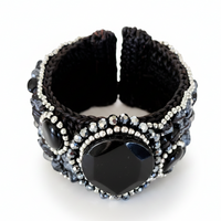 Black Stone Cuff Bracelet