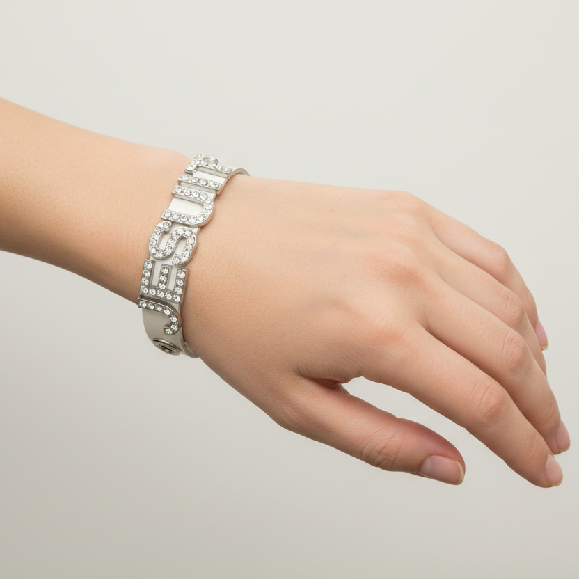 Jesuit White Faux Leather Bracelet
