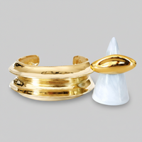 Modern Goldtone Cuff and Ring Combo