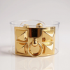 Gold and Transparent Cuff Bracelet