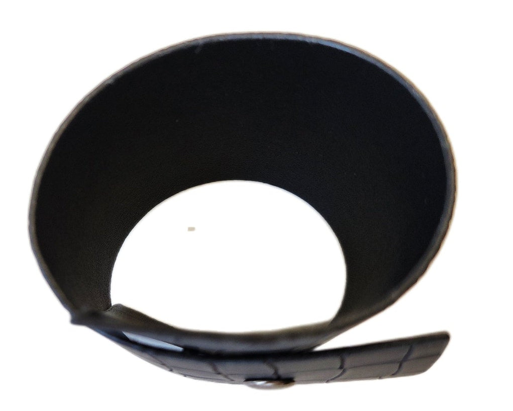 Black Faux Leather Snap Cuff Bracelet