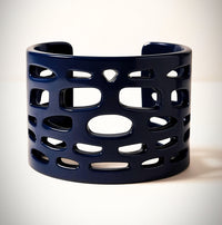 Navy Geometric Resin Cuff