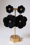 Black Flower Earrings
