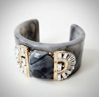 Grey Marble Resin Cuff