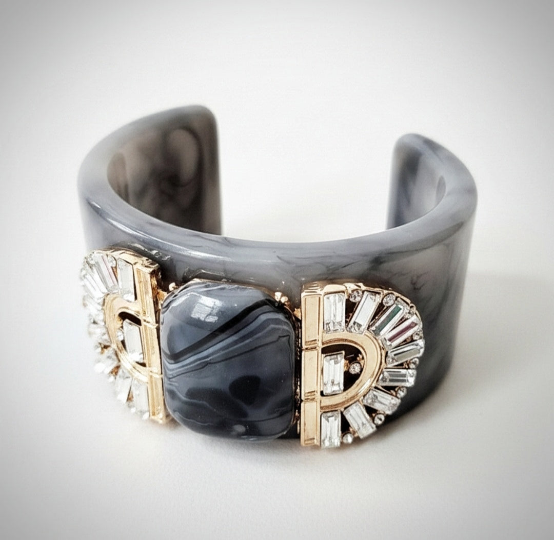 Grey Marble Resin Cuff