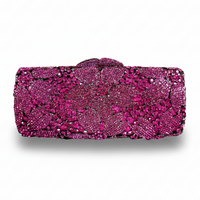Purple Flower Crystal Clutch